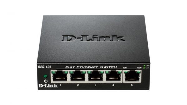 Switch D-Link DES-105, 5 port, 10/100 Mbps - RealShopIT.Ro