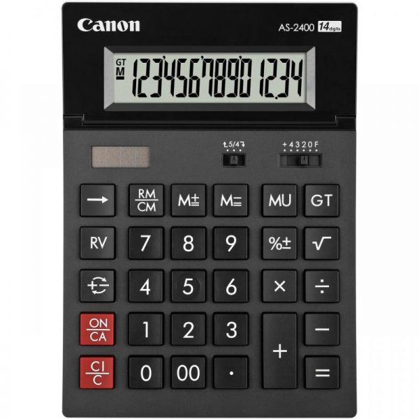 Calculator birou Canon AS2400, 14 digiti, ribbon, display LCD ajustabil, functie - RealShopIT.Ro