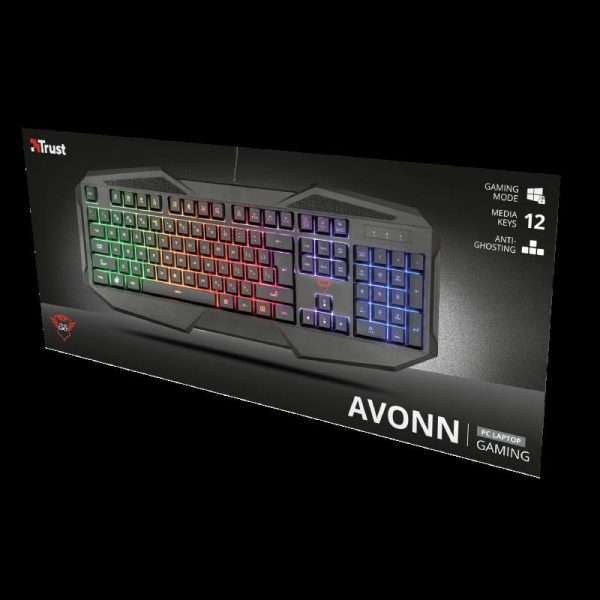Tastatura Trust GXT 830-RW Avonn, Gaming, neagra - RealShopIT.Ro