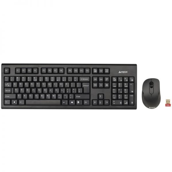 Kit tastatura + mouse A4tech 7100N, wireless, negru, tastatura GR-85 - RealShopIT.Ro