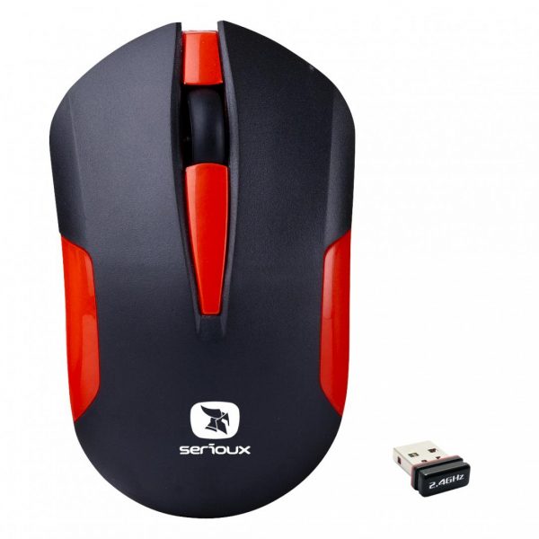 Mouse Serioux wireless, Drago 300, 1000dpi, rosu, baterie AA inclusa - RealShopIT.Ro