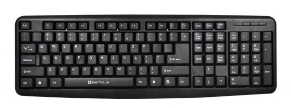 Tastatura Serioux 9400USB, cu fir, US layout, neagra, 104 taste, - RealShopIT.Ro
