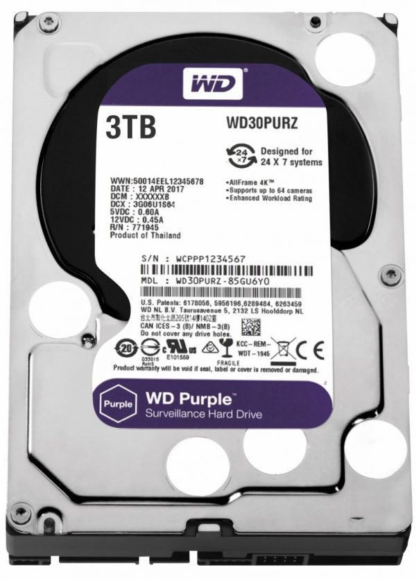 HDD WD Purple, 3TB, 5400RPM, SATA III - RealShopIT.Ro