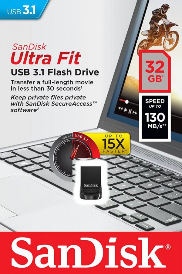 Memorie USB Flash Drive SanDisk Ultra Fit, 32GB, USB 3.1 - RealShopIT.Ro