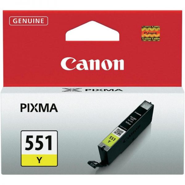 Cartus cerneala Canon CLI-551Y, yellow, capacitate 7ml, pentru Canon Pixma - RealShopIT.Ro