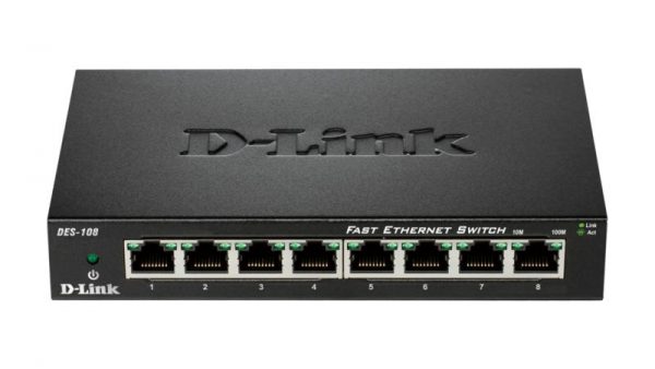 Switch D-Link DES-108, 8 port, 10/100 Mbps - RealShopIT.Ro