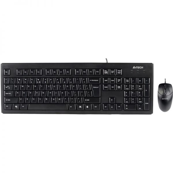 Kit tastatura + mouse A4tech KRS-8372, cu fir, negru, tastatura - RealShopIT.Ro