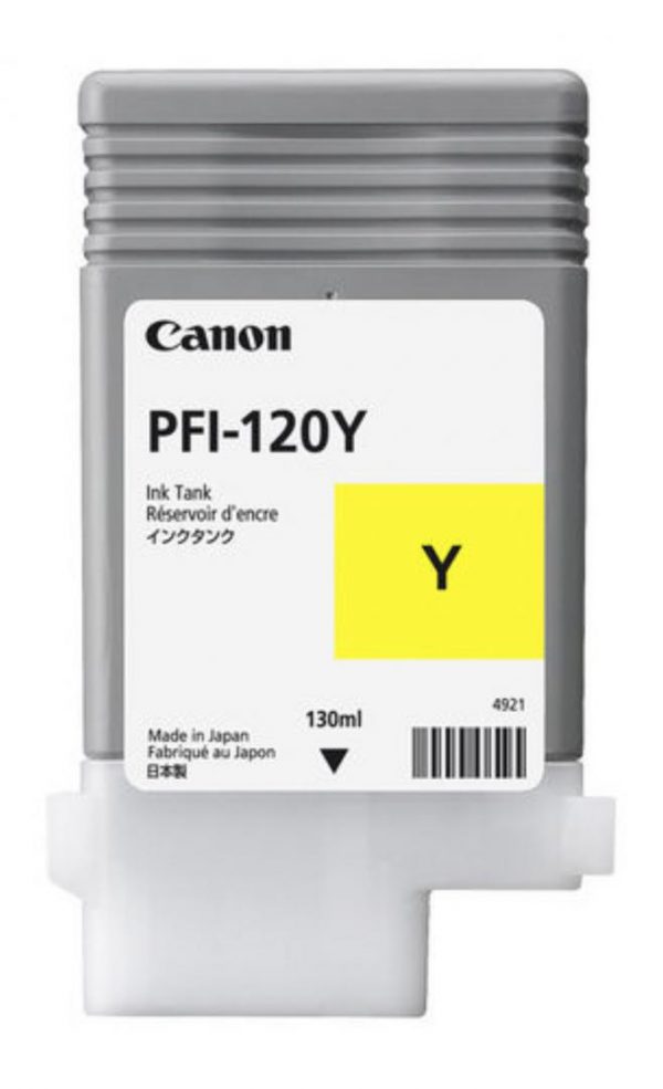 Cartus cerneala Canon PFI-120Y, yellow, capacitate 130ml, pentru Canon TM - RealShopIT.Ro