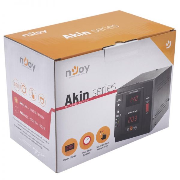 AVR nJoy Akin 1000, 1000VA/800W, cu releu, LCD Display, functie - RealShopIT.Ro