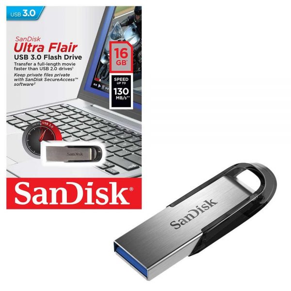 Memorie USB Flash Drive SanDisk Ultra Flair, 16GB, USB 3.0 - RealShopIT.Ro