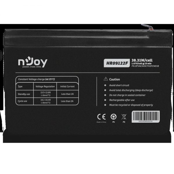 Acumulator nJoy 12V 38.31W/cell Battery Model HR09122F - RealShopIT.Ro