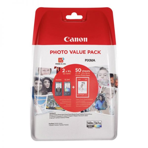 Cartuse cerneala Canon PG560XLPVP value pack, 4x6 Photo Paper (GP-501 - RealShopIT.Ro