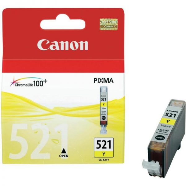 Cartus cerneala Canon CLI-521Y, yellow, 9ml / 505 pagini, pentru - RealShopIT.Ro
