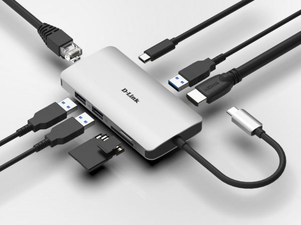 D-Link 8-in-1 USB-C Hub with HDMI/Ethernet/Card Reader/Power Delivery, DUB-M810, x3 - RealShopIT.Ro