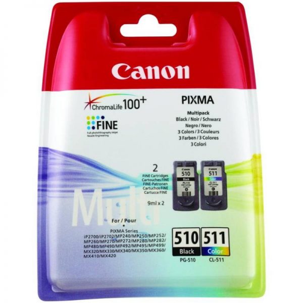 Cartus cerneala Canon PG-510 + Cl-511, multipack (black, color), pentru - RealShopIT.Ro