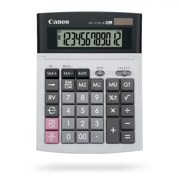 Calculator birou Canon WS-1210THB, 12 digiti, display LCD, alimentare solara - RealShopIT.Ro