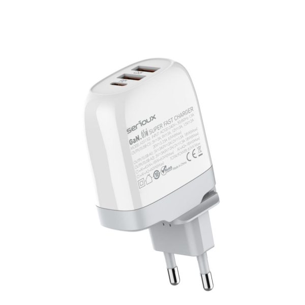 Incarcator retea Serioux 65W GAN QC, Intrare: AC100-240V~ 50/60Hz 1.5A, - RealShopIT.Ro