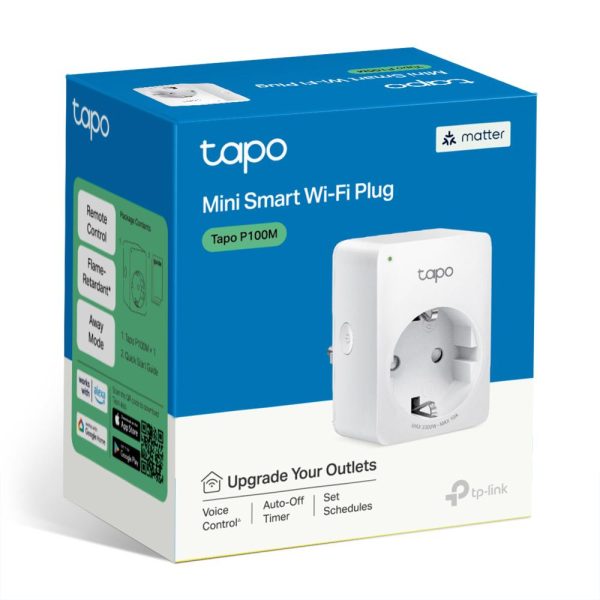 TP-LINK TAPO P100M Mini priză Wi-Fi smart, compatibilă cu Matter, - RealShopIT.Ro