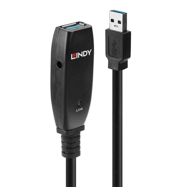 Cablu Lindy 15m USB 3.0 Active Extension Slim, negru - RealShopIT.Ro