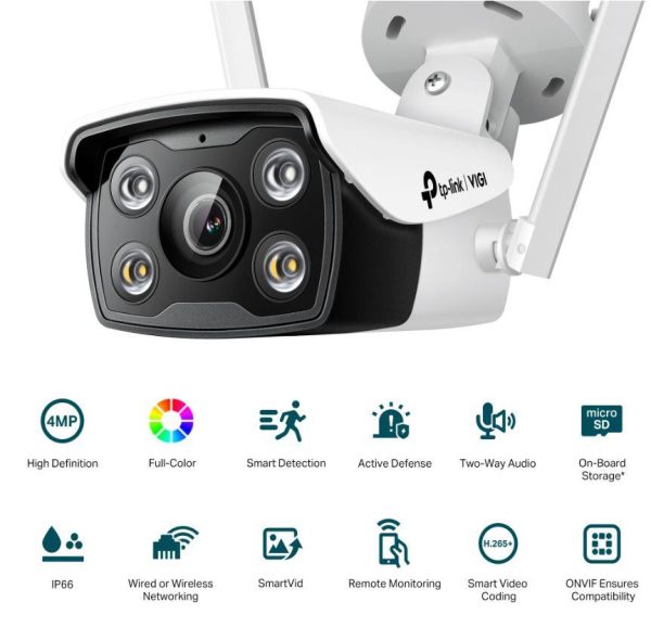 "TP-LINK VIGI 4MP Outdoor Bullet Network WIFI Camera,VIGI C340-W(4mm), 1/3""Progressive - RealShopIT.Ro