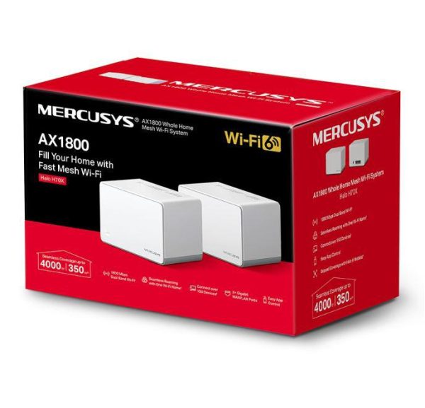 Mercusys AX1800 Whole Home Wi-Fi system HALO H70X(2-PACK),wi-fi 6 Dual-Band, - RealShopIT.Ro