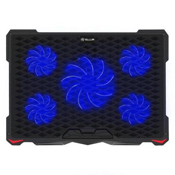 Cooling pad Tellur Basic, 17", 5 ventilatoare, LED, 2USB, Negru - RealShopIT.Ro