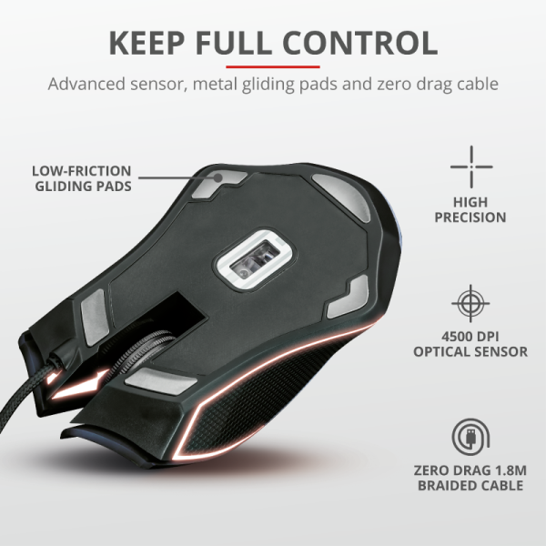 Mouse cu fir GXT 160X, Ture RGB Gaming Mouse, negru - RealShopIT.Ro