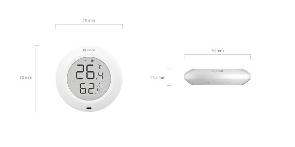 Senzor de Temperatura si Umididtate Ezviz CS-T51C-A0-BG; Baterie: CR2450; Voltaj: - RealShopIT.Ro