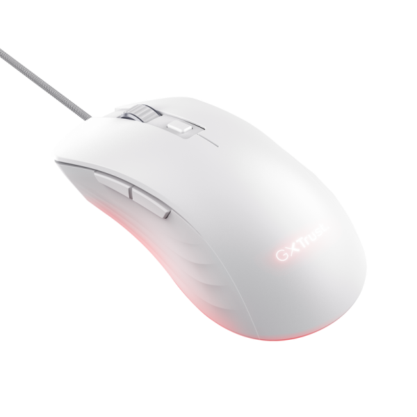 Mouse Trust GXT924W YBAR+ 25600 DPI, alb - RealShopIT.Ro