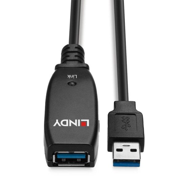 Cablu Lindy 15m USB 3.0 Active Extension Slim, negru - RealShopIT.Ro