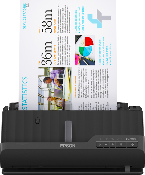 EPSON ES-C320W A4 Compact wi-fi Sheetfed Scanner, Rezolutie optica: 600 - RealShopIT.Ro