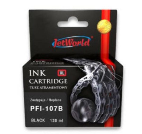 Cartus cerneala JetWorld JWI-C107BN Black 130 ml Canon PFI107BK replacement. - RealShopIT.Ro