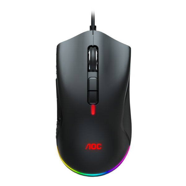 Mouse AOC GM530B, ergonomic, USB 2.0, 16000DPI, 7 butoane, RGB, - RealShopIT.Ro