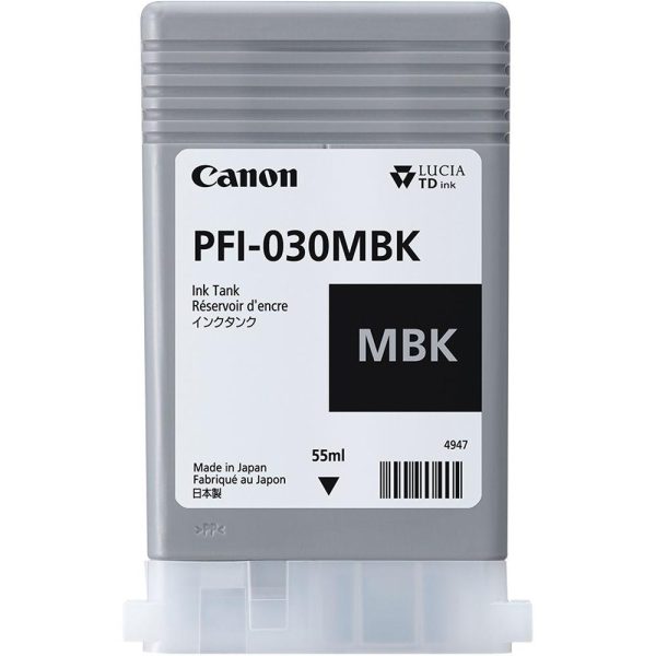 Cartus cerneala Canon PFI-030MBK, Matte Black, capacitate 55ml, pentru Canon - RealShopIT.Ro