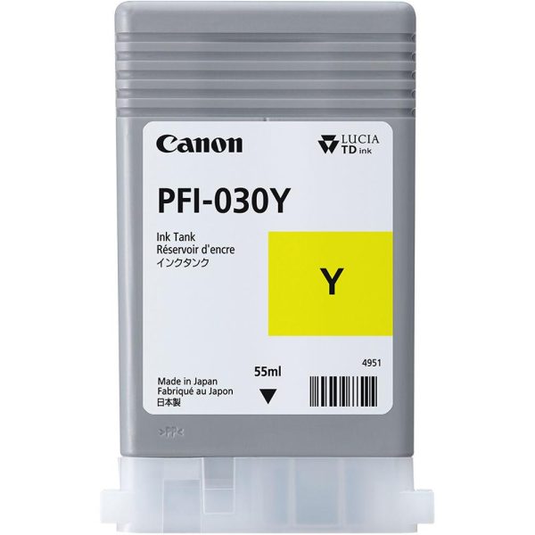Cartus cerneala Canon PFI-030Y, yellow, capacitate 55ml, pentru Canon imagePROGRAF - RealShopIT.Ro