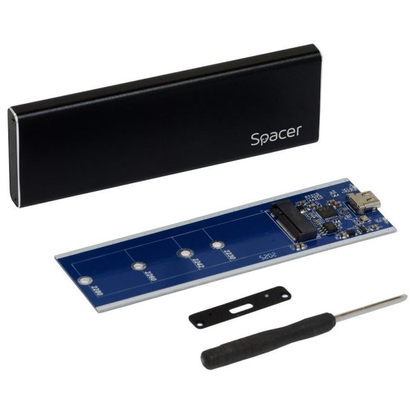 Rack extern Spacer SSD M.2 USB-C negru - RealShopIT.Ro