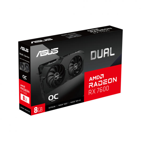 Placa Video Asus Dual Radeon RX7600 OC 8GB, GDDR6, 128BIT, - RealShopIT.Ro