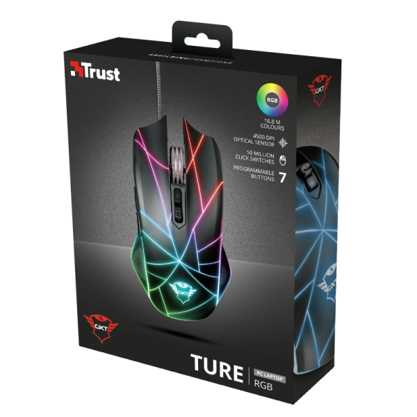 Mouse cu fir GXT 160X, Ture RGB Gaming Mouse, negru - RealShopIT.Ro