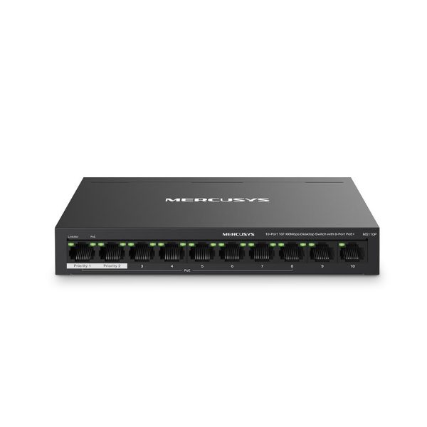 MERCUSYS DESKTOP SWITCH 10PORT MS110P POE, Interfata: 10× 10/100 - RealShopIT.Ro