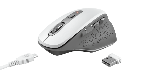 Mouse Trust Ozaa, Rechargeable Wireless, alb - RealShopIT.Ro