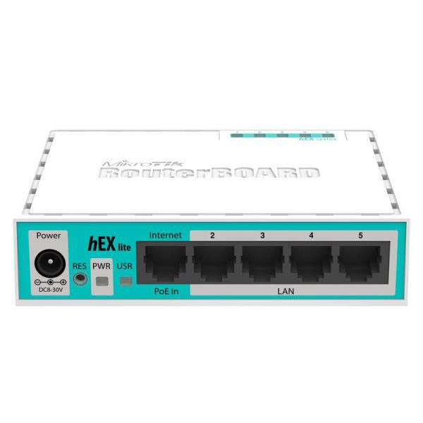 MIKROTIK HEX LITE 5-Port Ethernet Router RB750R2, plastic case, 650MHZ - RealShopIT.Ro