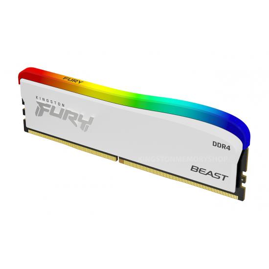 Memorie RAM Kingston Fury Beast White, DIMM, DDR4, 8GB, CL18, - RealShopIT.Ro