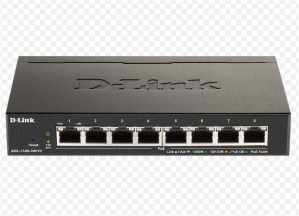 Switch D-Link DGS-1100-08V2, 8 port, 10/100/1000 Mbps - RealShopIT.Ro