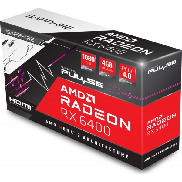 Placa video Sapphire Radeon RX 6400 PULSE, 4GB GDDR6, 64-bit - RealShopIT.Ro
