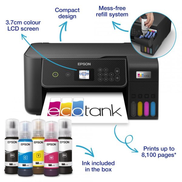 Multifunctional inkjet color Epson EcoTank CISS L3280, dimensiune A4 (Printare,Copiere, - RealShopIT.Ro