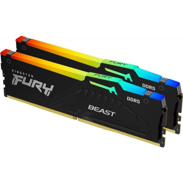 Memorie RAM Kingston FURY Beast RGB, DIMM, 32GB (2x16GB) DDR5, - RealShopIT.Ro