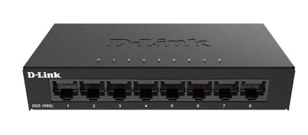 D-Link Switch DGS-108GL, 8 porturi Gigabit, Capacity 16Gbps, desktop, faramanagement, - RealShopIT.Ro